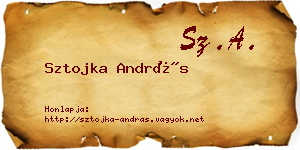 Sztojka András névjegykártya