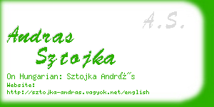 andras sztojka business card